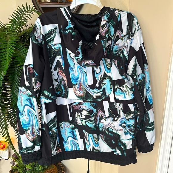 Retro Vintage Nike Hooded Pullover Windbreaker Jacket Graphic Print Quarter Zip - Picture 8 of 16